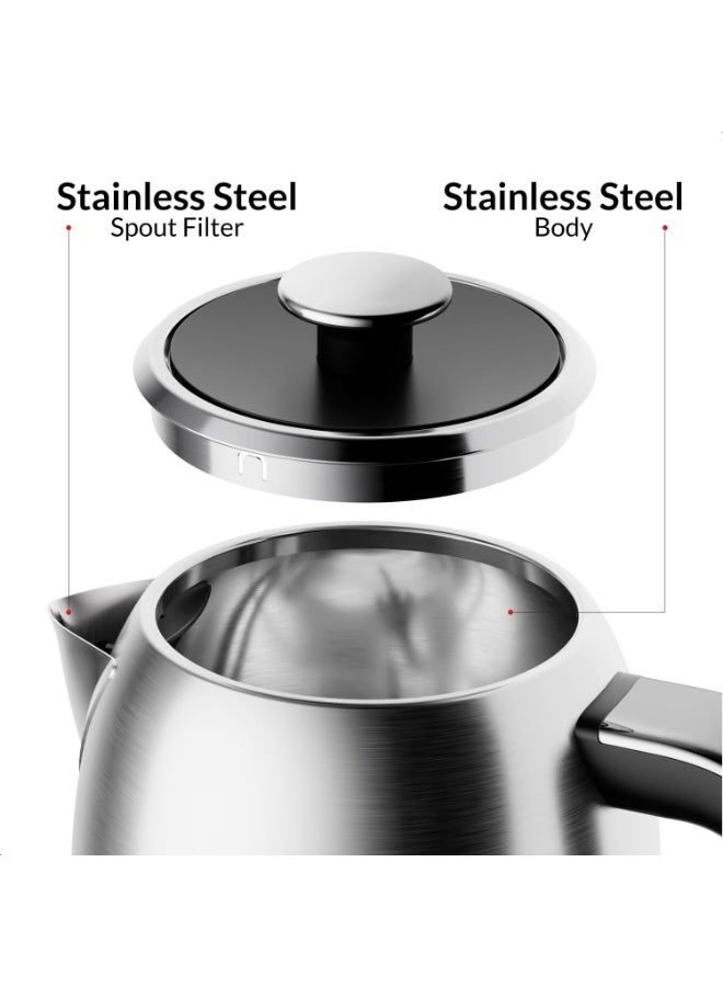Feller Retro Style 1.7L Kettle with Thermometer, 2200 W, Stainless Steel Body, STRIX Controller, Dry Boil & Automatic Switch-Off - Image 4